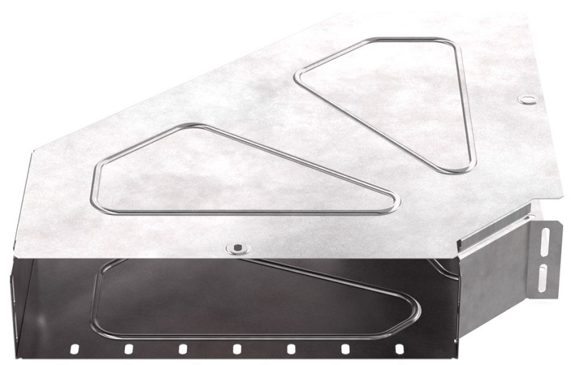 Угол для лотка горизонтальный с крышкой Промрукав Стандарт 90град. 400х100 фото Угол для лотка горизонтальный с крышкой Промрукав Стандарт 90град. 400х100 картинка